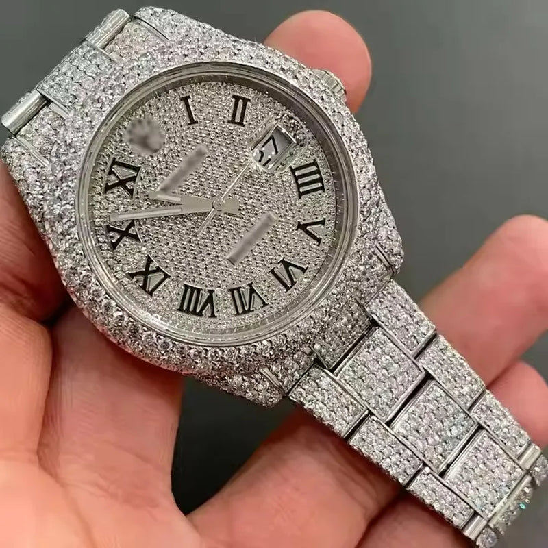 VVS Top Quality Automatic Mechanical Iced Out Women Designer Men Moissanite Pass Test Dia Watches Iced Out Vvs Diamond Watch Free Delivery