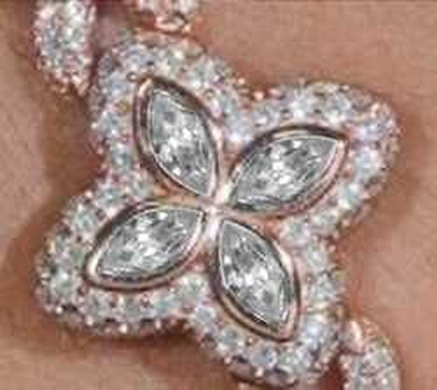 New Arrival Trendy Rapper Jewelry Iced Out 925 Silver Plated Moissanite Clover 18MM Infinity Link Cuban Bracelet Men
