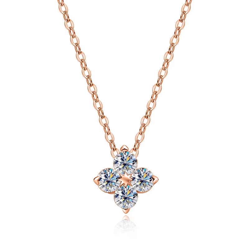 D VVS1 Moissanite Pandent Necklace GRA Certified 0.4Ct Lab Diamond S925 Sterling Silver Dainty Necklaces for Women