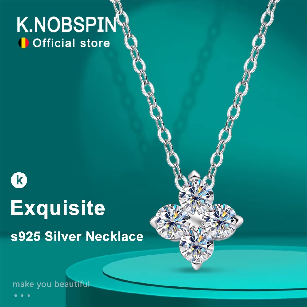 D VVS1 Moissanite Pandent Necklace GRA Certified 0.4Ct Lab Diamond S925 Sterling Silver Dainty Necklaces for Women