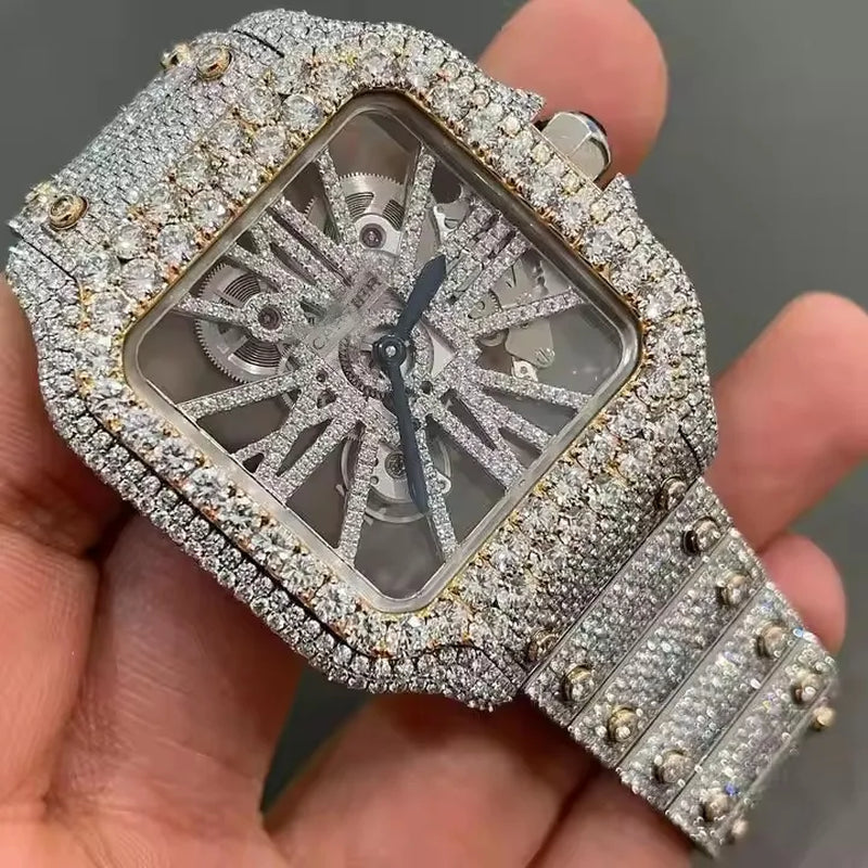 VVS Top Quality Automatic Mechanical Iced Out Women Designer Men Moissanite Pass Test Dia Watches Iced Out Vvs Diamond Watch Free Delivery
