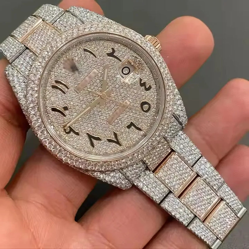 VVS Top Quality Automatic Mechanical Iced Out Women Designer Men Moissanite Pass Test Dia Watches Iced Out Vvs Diamond Watch Free Delivery