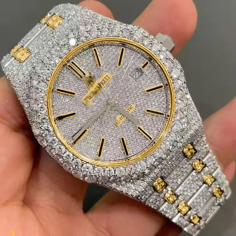 VVS Top Quality Automatic Mechanical Iced Out Women Designer Men Moissanite Pass Test Dia Watches Iced Out Vvs Diamond Watch Free Delivery