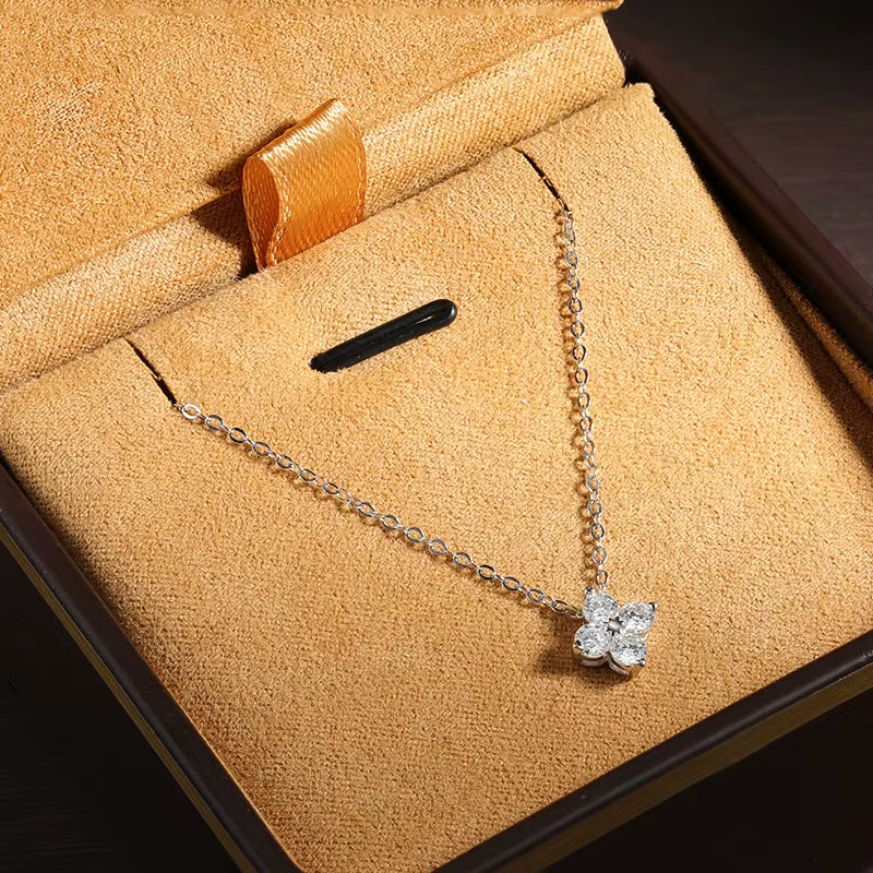 D VVS1 Moissanite Pandent Necklace GRA Certified 0.4Ct Lab Diamond S925 Sterling Silver Dainty Necklaces for Women