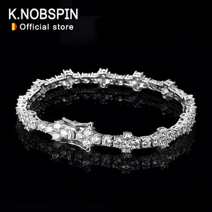 D VVS1 Moissanite Tennis Bracelet Solid 925 Sterling Silver Plated 18K White Gold with GRA Bracelets for Women Jewelry