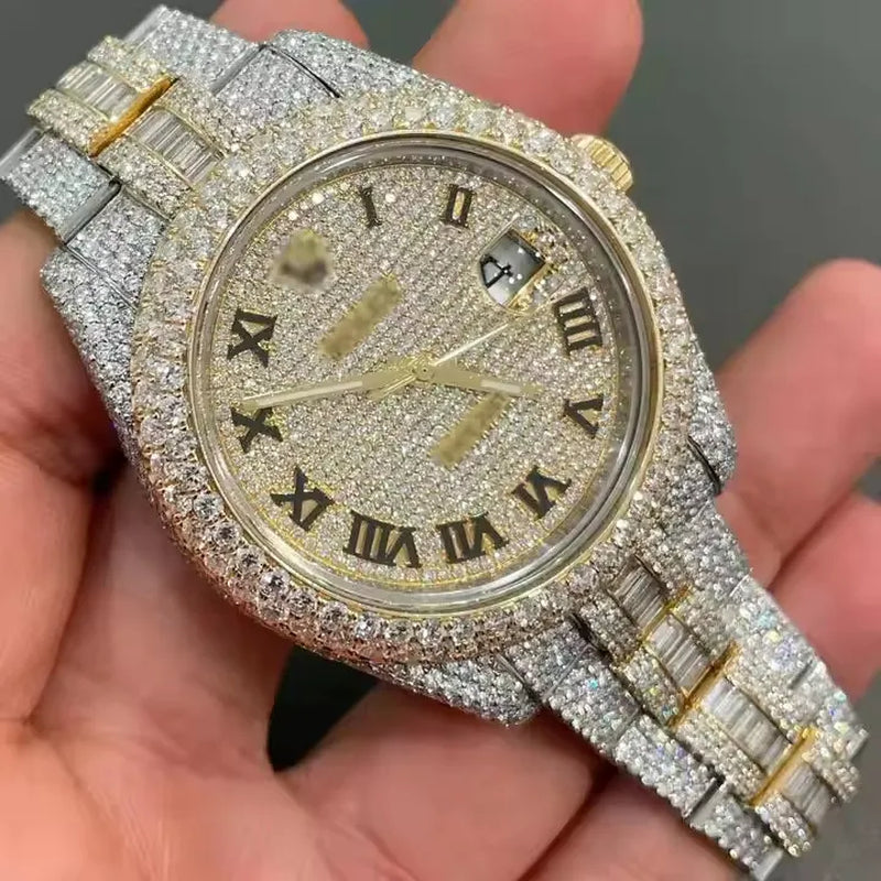 VVS Top Quality Automatic Mechanical Iced Out Women Designer Men Moissanite Pass Test Dia Watches Iced Out Vvs Diamond Watch Free Delivery