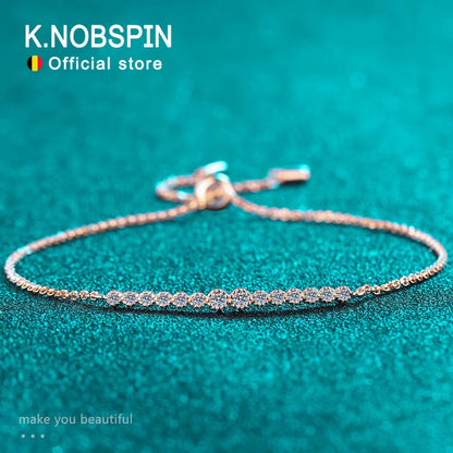 D VVS1 All Moissanite Bracelets for Women 0.24Ct round Lab Diamond GRA S925 Sterling Silver Plated 18K Dainty Bracelet