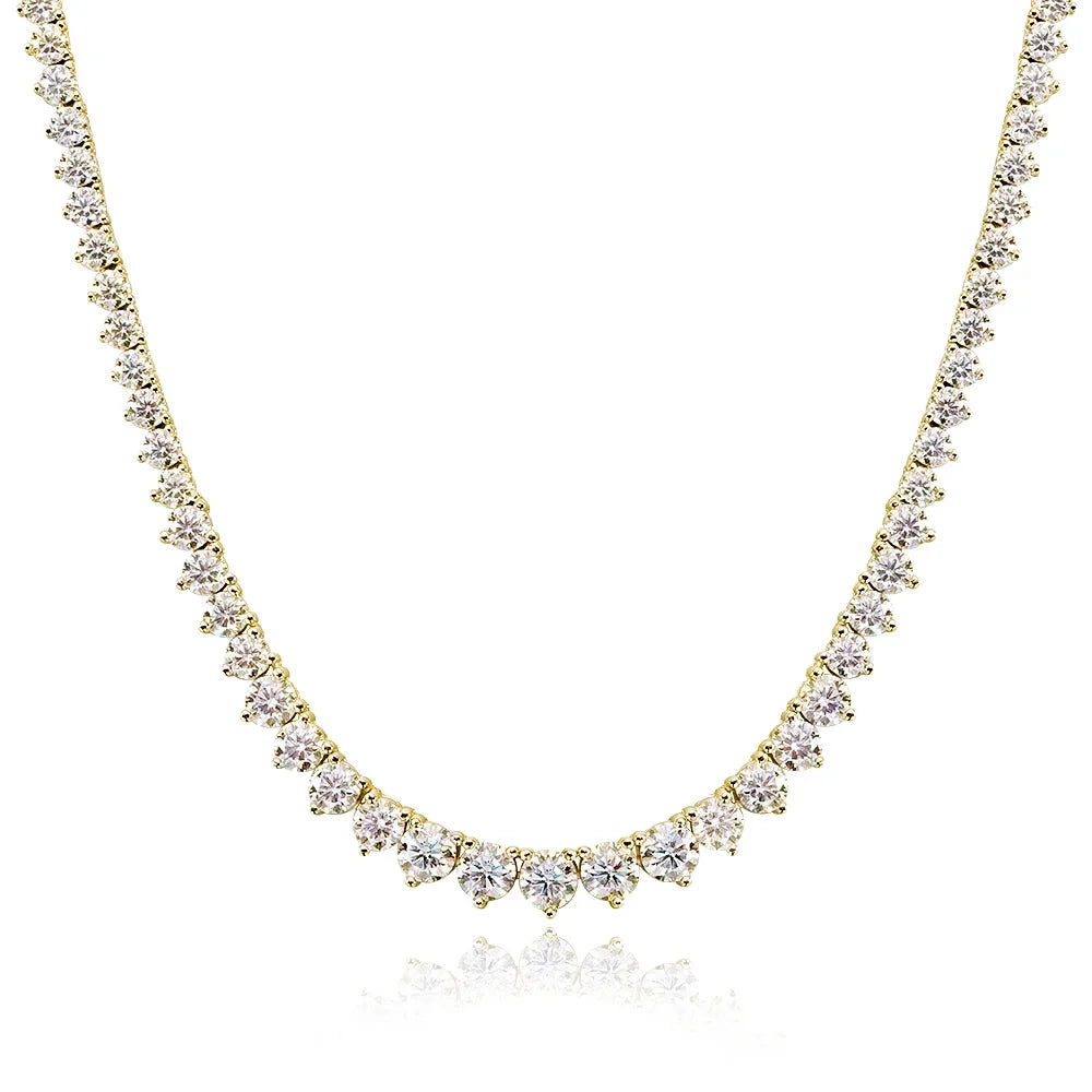 3 Claw D VVS1 Moissanite Tennis Necklace S925 Sterling Silver 18K White Gold GRA Certified Wedding Necklaces for Women