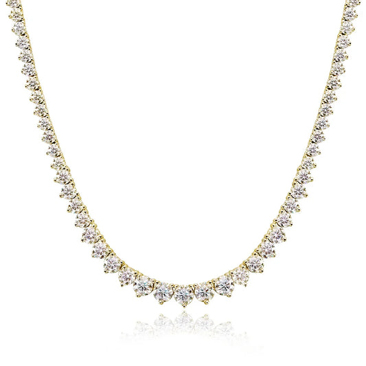 3 Claw D VVS1 Moissanite Tennis Necklace S925 Sterling Silver 18K White Gold GRA Certified Wedding Necklaces for Women