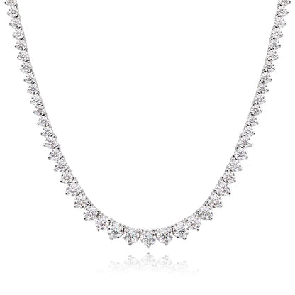 3 Claw D VVS1 Moissanite Tennis Necklace S925 Sterling Silver 18K White Gold GRA Certified Wedding Necklaces for Women