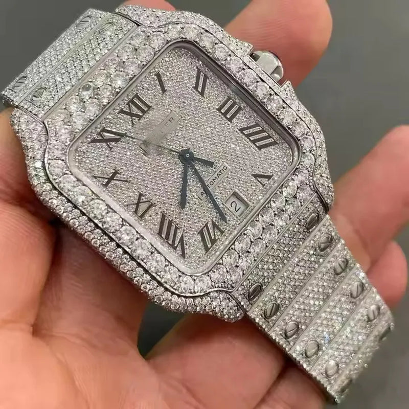 VVS Top Quality Automatic Mechanical Iced Out Women Designer Men Moissanite Pass Test Dia Watches Iced Out Vvs Diamond Watch Free Delivery