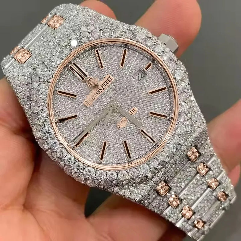 VVS Top Quality Automatic Mechanical Iced Out Women Designer Men Moissanite Pass Test Dia Watches Iced Out Vvs Diamond Watch Free Delivery