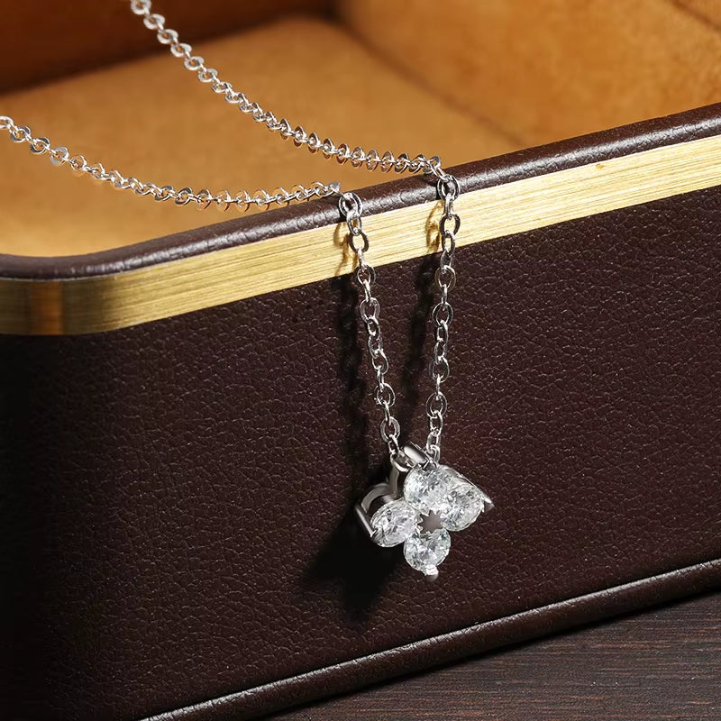 D VVS1 Moissanite Pandent Necklace GRA Certified 0.4Ct Lab Diamond S925 Sterling Silver Dainty Necklaces for Women