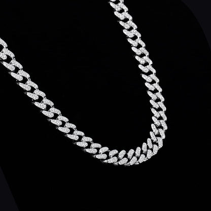 HUITIAN Women Mens Cuban Link Chain Gold Silver Bling Miami Cuban Necklace Diamond Chain for Men Iced-Out Hip Hop Jewelry