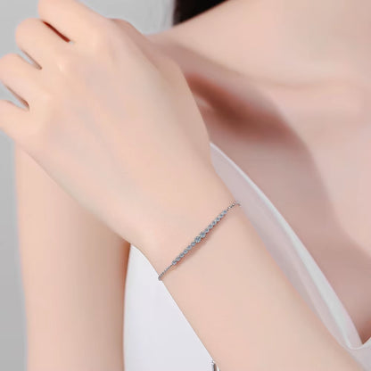 D VVS1 All Moissanite Bracelets for Women 0.24Ct round Lab Diamond GRA S925 Sterling Silver Plated 18K Dainty Bracelet